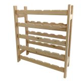 Suport vin 30 sticle, lemn pin, margini rotunjite