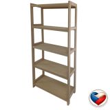 Raft din lemn de fag, 5 rafturi, 173x70x33 cm, fără finisaj