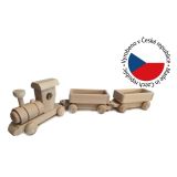 Jucărie trenuleț din lemn cu vagoane detașabile, 56x8x12cm