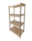 Raft din lemn masiv 4 polițe 80x133x43 cm, pin, montaj rapid