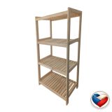 Raft din lemn masiv 4 polițe 80x133x43 cm, pin, montaj rapid