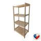 Raft din lemn masiv 4 polițe 80x133x43 cm, pin, montaj rapid