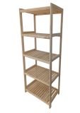 Raft depozitare din pin, 5 polițe, 80x173x43 cm, fără finisă