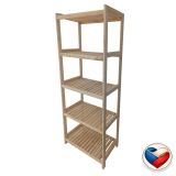 Raft depozitare din pin, 5 polițe, 80x173x43 cm, fără finisă