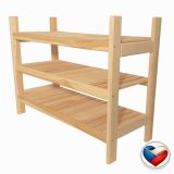 Raft din lemn de pin cu 3 polițe, 60x64x25 cm, montaj ușor