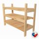 Raft modular din lemn de pin, 3 polițe, 60x54x25 cm, fără sc
