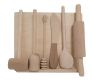 Set bucătărie din lemn natural, 7 ustensile, fag