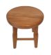 Scăunel rotund din lemn de fag, finisaj maro, 31 cm