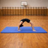 Saltea gimnastică EVA 210×110 cm albastră, suprafață netedă/