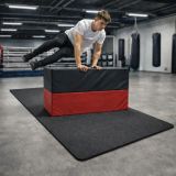 Saltea gimnastică EVA 210×110 cm, neagră, netedă/drumată