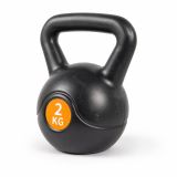 Kettlebell fitness 2 kg, mâner ergonomic, plastic/ciment