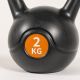 Kettlebell fitness 2 kg, mâner ergonomic, plastic/ciment