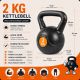 Kettlebell fitness 2 kg, mâner ergonomic, plastic/ciment