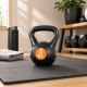 Ganteră kettlebell 3 kg pentru fitness acasă, plastic/ciment