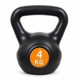Kettlebell fitness 4 kg, plastic rezistent, design modern