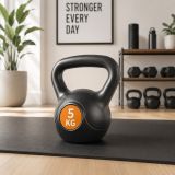 Kettlebell fitness 5 kg cu mâner antiderapant