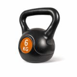 Kettlebell fitness 6 kg, plastic cu ciment, mâner ergonomic