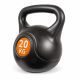 Kettlebell 20 kg negru-portocaliu, plastic cu ciment, mâner