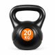 Kettlebell 20 kg negru-portocaliu, plastic cu ciment, mâner