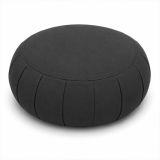 Perna yoga rotundă neagră cu coji de hrișcă, 36 cm