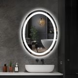 IREDA Oglindă de baie cu iluminare LED, 80 x 60 cm
