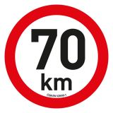 Autocolant cu limita de viteză 70 km/h, 20 cm, reflectorizan