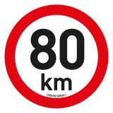 Autocolant cu limita de viteză 80 km/h, 20 cm, reflectorizan