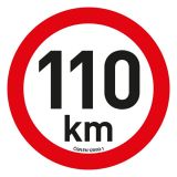 Autocolant cu limita de viteză 110 km/h, 20 cm, reflectoriza
