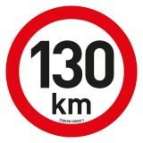 Autocolant cu limita de viteză 130 km/h, 20 cm, reflectoriza