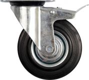 Roată rotativă cu frână, cauciuc, 40 kg, 75/23/97 mm