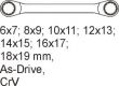 Inserție de priză - chei inelare 6 - 19 mm, 7 buc