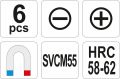 Set de șurubelnițe - 6 buc, magnetice