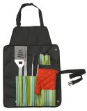 Set de unelte pentru grătar - 7 buc + șorț