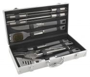 Set de unelte pentru grătar GREY LINE, 11 buc, carcasă ALU