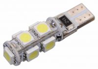 Bec cu 9 LED-uri CAN-BUS cu rezistor - alb, 12V