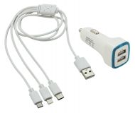 Încărcător de telefon USB 3in1 (micro USB, iPhone, USB C)