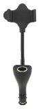 Suport telefon de priză auto Spring - 20 cm, 2 x USB