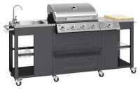 CATTARA Bucătărie de grădină, grătar gaz VICENZA 2m x 0,6m