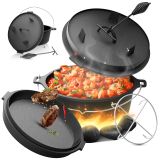 Broil-master® Cazan din fontă cu picioare, incl. suport 13 L