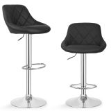 MIADOMODO Scaun de bar 2pcs, fără cotieră, negru