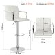 MIADOMODO Scaun de bar 2 buc, cu brațe, alb