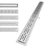 Scurgere liniară duș inox 80 cm, finisaj periat, argintiu