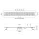 Scurgere liniară duș inox 90 cm, perforații moderne, argint