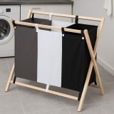 Coș de rufe cu 3 compartimente, 75 x 40 x 72 cm