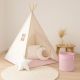 Cort teepee pentru copii, roz / bej, cu accesorii