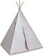Cort Teepee pentru copii, roz / bej, cu accesorii + steag