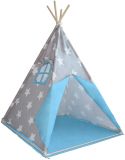 Cort teepee pentru copii, albastru / gri, fără accesorii