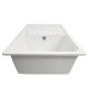 Chiuvetă din granit cu scurgere, albă, 76 x 46 cm
