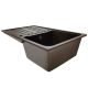 Chiuvetă din granit cu dispozitiv de scurgere, maro, 76 x 46