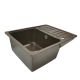 Chiuvetă din granit cu scurgere, maro, 57 x 45 cm